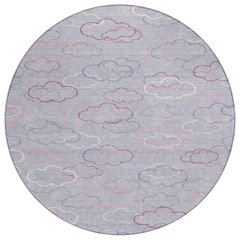 Machine Washable Indoor/Outdoor Chantille ACN2508 Purple 8' x 8' Round Rug