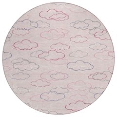 Machine Washable Indoor/Outdoor Chantille ACN2508 Pink 8' x 8' Round Rug