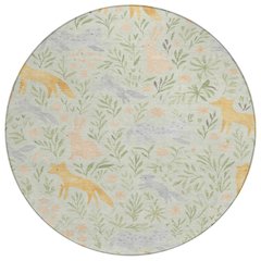 Machine Washable Indoor/Outdoor Chantille ACN2509 Green 8' x 8' Round Rug