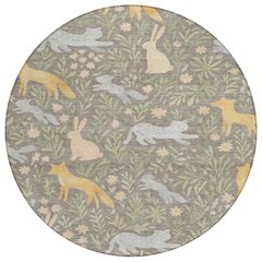 Machine Washable Indoor/Outdoor Chantille ACN2509 Brown 8' x 8' Round Rug