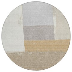 Machine Washable Indoor/Outdoor Chantille ACN2511 Brown 8' x 8' Round Rug