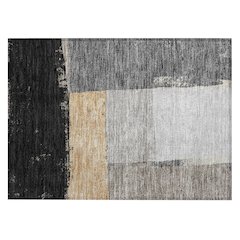 Machine Washable Indoor/Outdoor Chantille ACN2511 Black 1'8" x 2'6" Rug