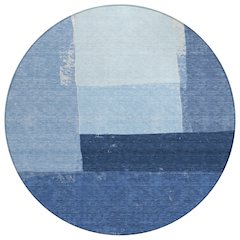 Machine Washable Indoor/Outdoor Chantille ACN2511 Blue 8' x 8' Round Rug