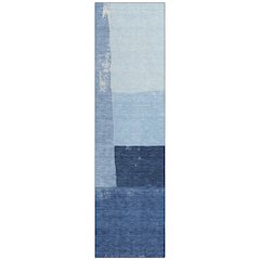 Machine Washable Indoor/Outdoor Chantille ACN2511 Blue 2'3" x 7'6" Runner Rug