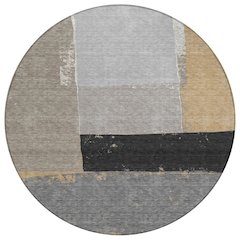 Machine Washable Indoor/Outdoor Chantille ACN2511 Gray 8' x 8' Round Rug