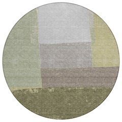 Machine Washable Indoor/Outdoor Chantille ACN2511 Green 8' x 8' Round Rug