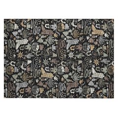 Machine Washable Indoor/Outdoor Chantille ACN2512 Black 1'8" x 2'6" Rug