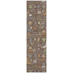 Machine Washable Indoor/Outdoor Chantille ACN2512 Brown 2'3" x 7'6" Runner Rug