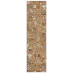 Machine Washable Indoor/Outdoor Chantille ACN2512 Orange 2'3" x 7'6" Runner Rug