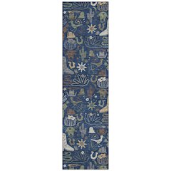 Machine Washable Indoor/Outdoor Chantille ACN2512 Blue 2'3" x 7'6" Runner Rug