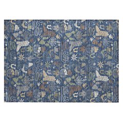 Machine Washable Indoor/Outdoor Chantille ACN2512 Blue 1'8" x 2'6" Rug