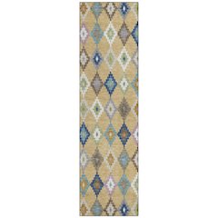 Machine Washable Indoor/Outdoor Chantille ACN2513 Gold 2'3" x 7'6" Runner Rug