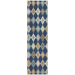 Machine Washable Indoor/Outdoor Chantille ACN2513 Blue 2'3" x 7'6" Runner Rug