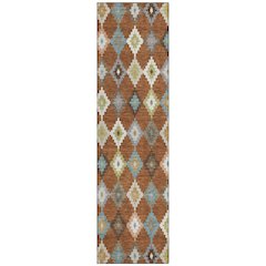 Machine Washable Indoor/Outdoor Chantille ACN2513 Orange 2'3" x 7'6" Runner Rug