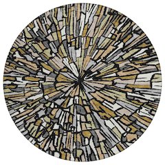 Machine Washable Indoor/Outdoor Chantille ACN2514 Black 8' x 8' Round Rug