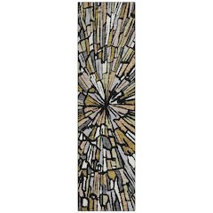 Machine Washable Indoor/Outdoor Chantille ACN2514 Black 2'3" x 7'6" Runner Rug