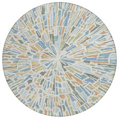 Machine Washable Indoor/Outdoor Chantille ACN2514 Blue 8' x 8' Round Rug