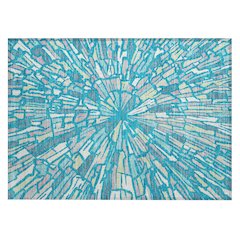 Machine Washable Indoor/Outdoor Chantille ACN2514 Teal 1'8" x 2'6" Rug
