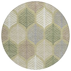 Machine Washable Indoor/Outdoor Chantille ACN2515 Green 8' x 8' Round Rug