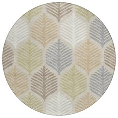 Machine Washable Indoor/Outdoor Chantille ACN2515 Brown 8' x 8' Round Rug