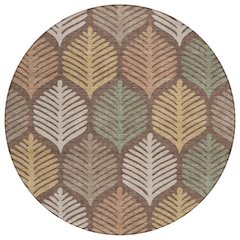 Machine Washable Indoor/Outdoor Chantille ACN2515 Brown 8' x 8' Round Rug