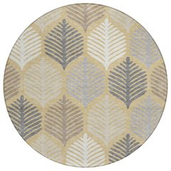 Machine Washable Indoor/Outdoor Chantille ACN2515 Gold 8' x 8' Round Rug