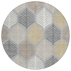 Machine Washable Indoor/Outdoor Chantille ACN2515 Gray 8' x 8' Round Rug