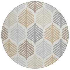 Machine Washable Indoor/Outdoor Chantille ACN2515 Ivory 8' x 8' Round Rug