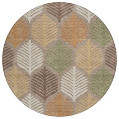 Machine Washable Indoor/Outdoor Chantille ACN2515 Brown 8' x 8' Round Rug