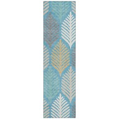 Machine Washable Indoor/Outdoor Chantille ACN2515 Teal 2'3" x 7'6" Runner Rug