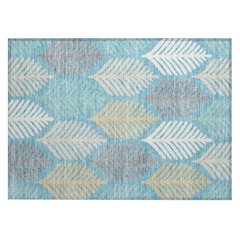 Machine Washable Indoor/Outdoor Chantille ACN2515 Teal 1'8" x 2'6" Rug