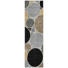 Machine Washable Indoor/Outdoor Chantille ACN2516 Black 2'3" x 7'6" Runner Rug