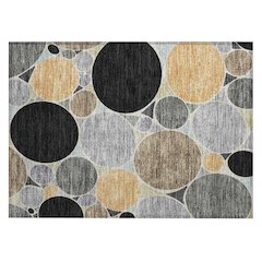 Machine Washable Indoor/Outdoor Chantille ACN2516 Black 1'8" x 2'6" Rug