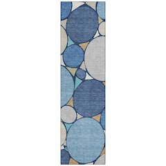 Machine Washable Indoor/Outdoor Chantille ACN2516 Blue 2'3" x 7'6" Runner Rug