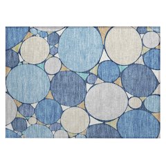 Machine Washable Indoor/Outdoor Chantille ACN2516 Blue 1'8" x 2'6" Rug