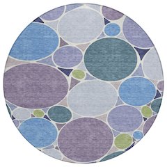 Machine Washable Indoor/Outdoor Chantille ACN2516 Purple 8' x 8' Round Rug