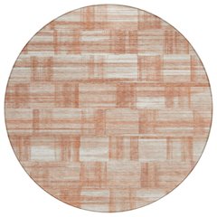 Machine Washable Indoor/Outdoor Chantille ACN2517 Orange 8' x 8' Round Rug