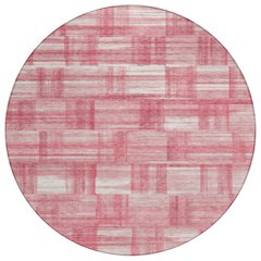 Machine Washable Indoor/Outdoor Chantille ACN2517 Pink 8' x 8' Round Rug