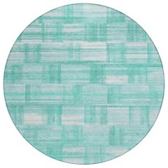 Machine Washable Indoor/Outdoor Chantille ACN2517 Teal 8' x 8' Round Rug