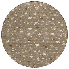 Machine Washable Indoor/Outdoor Chantille ACN2518 Brown 8' x 8' Round Rug