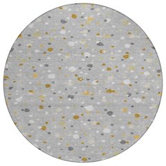 Machine Washable Indoor/Outdoor Chantille ACN2518 Gray 8' x 8' Round Rug