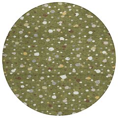 Machine Washable Indoor/Outdoor Chantille ACN2518 Green 8' x 8' Round Rug