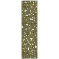 Machine Washable Indoor/Outdoor Chantille ACN2518 Green 2'3" x 7'6" Runner Rug