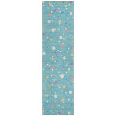 Machine Washable Indoor/Outdoor Chantille ACN2518 Teal 2'3" x 7'6" Runner Rug