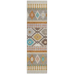 Machine Washable Indoor/Outdoor Chantille ACN2519 Brown 2'3" x 7'6" Runner Rug