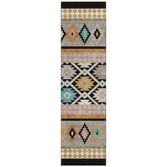 Machine Washable Indoor/Outdoor Chantille ACN2519 Black 2'3" x 7'6" Runner Rug