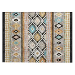 Machine Washable Indoor/Outdoor Chantille ACN2519 Black 1'8" x 2'6" Rug