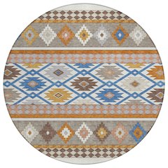 Machine Washable Indoor/Outdoor Chantille ACN2519 Ivory 8' x 8' Round Rug