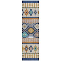 Machine Washable Indoor/Outdoor Chantille ACN2519 Blue 2'3" x 7'6" Runner Rug