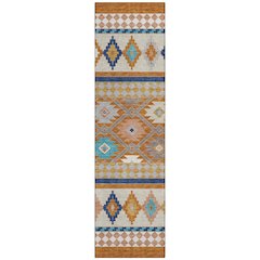 Machine Washable Indoor/Outdoor Chantille ACN2519 Orange 2'3" x 7'6" Runner Rug
